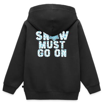 La neige doit aller sur la saison hivernale froide et enneigée - Sweat Premium à capuche zippé enfant bio - noir - Dos - AI Model Kid Male (0cm)