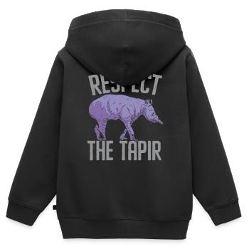 Respectez le Tapir Wildlife Keeper - Sweat Premium à capuche zippé enfant bio - noir - Dos - AI Model Kid Male (0cm)