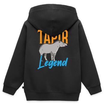 Tapir-Legende Wildtier Tierpfleger Tapirrific - Kinder Premium Organic Zip Hoodie - Schwarz - Hinten - AI Model Kid Male (0cm)