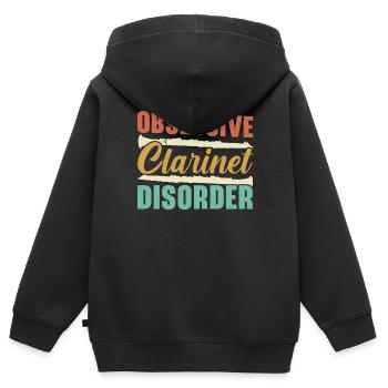 Troubles obsessionnels de la clarinette Musiciens Instrumentali - Sweat Premium à capuche zippé enfant bio - noir - Dos - AI Model Kid Male (0cm)
