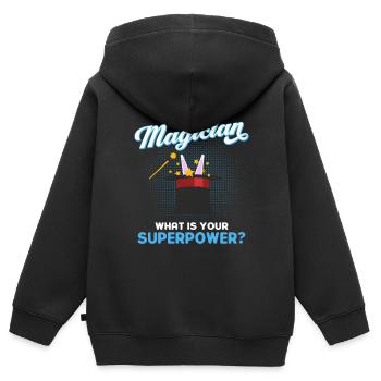 Magician Party Magic Tricks Performer Magician - Kids Premium Organic Zip-up Hoodie - black - Back - AI Model Kid Male (0cm)