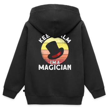 Magician Party Magic Tricks Performer Magician - Kids Premium Organic Zip-up Hoodie - black - Back - AI Model Kid Male (0cm)