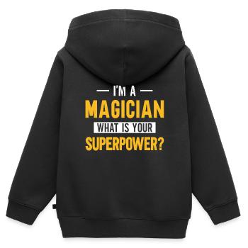 Magician Party Magic Tricks Performer Magician - Kids Premium Organic Zip-up Hoodie - black - Back - AI Model Kid Male (0cm)