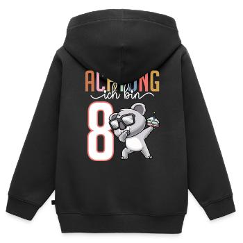 Zum 8. Geburtstag 8 Jahre Koala Junge Mädchen - Kinder Premium Organic Zip Hoodie - Schwarz - Hinten - AI Model Kid Male (0cm)