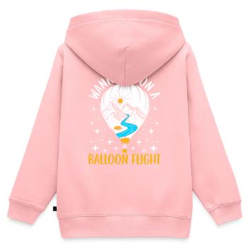 Vous voulez faire un vol en montgolfière - Sweat Premium à capuche zippé enfant bio - rose - Dos - AI Model Kid Female (0cm)