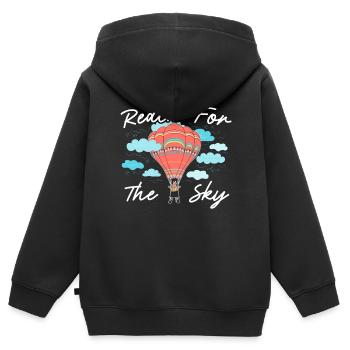 Atteindre la montgolfière Sky Balloonist - Sweat Premium à capuche zippé enfant bio - noir - Dos - AI Model Kid Male (0cm)