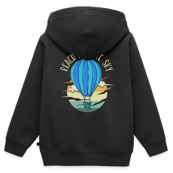 Atteindre la montgolfière Sky Balloonist - Sweat Premium à capuche zippé enfant bio - noir - Dos - AI Model Kid Male (0cm)