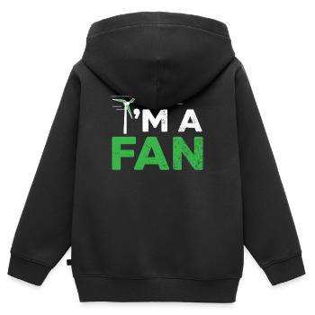 Je suis un fan éolien énergie renouvelable éolienne éolienne éolienne - Sweat Premium à capuche zippé enfant bio - noir - Dos - AI Model Kid Male (0cm)