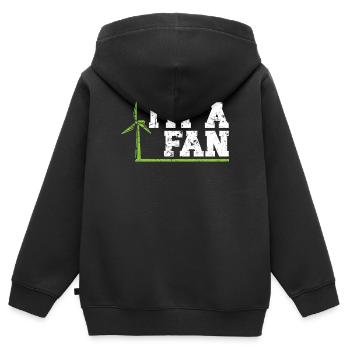 Je suis un fan éolien énergie renouvelable éolienne éolienne éolienne - Sweat Premium à capuche zippé enfant bio - noir - Dos - AI Model Kid Male (0cm)