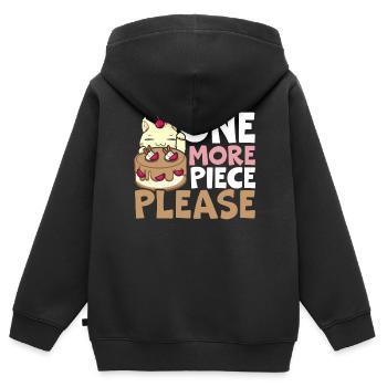 Noch ein Stück bitte Baker Feinschmecker Schokoladenkuchen - Kinder Premium Organic Zip Hoodie - Schwarz - Hinten - AI Model Kid Male (0cm)