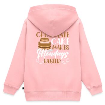 Chocolate Cake Makes Mondays Easier Choco Food - Kids Premium Organic Zip-up Hoodie - rose - Back - AI Model Kid Female (0cm)