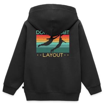 Zweifeln Sie nicht an Layout Ultimate Frisbee Flying Disc - Kinder Premium Organic Zip Hoodie - Schwarz - Hinten - AI Model Kid Male (0cm)