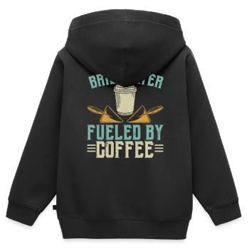 Maurer Heated by coffee Maurer Caffeine - Kids Premium Organic Zip-up Hoodie - black - Back - AI Model Kid Male (0cm)