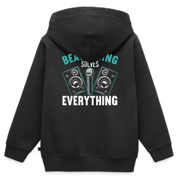 Le beatbox résout tout Beatbox Beatboxer - Sweat Premium à capuche zippé enfant bio - noir - Dos - AI Model Kid Male (0cm)