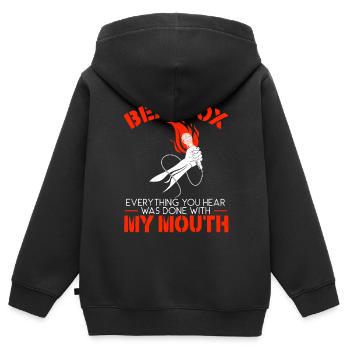 Beatbox Tout ce que vous entendez a été fait avec ma bouche - Sweat Premium à capuche zippé enfant bio - noir - Dos - AI Model Kid Male (0cm)