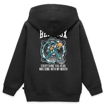 Beatbox Tout ce que vous entendez a été fait avec ma bouche - Sweat Premium à capuche zippé enfant bio - noir - Dos - AI Model Kid Male (0cm)