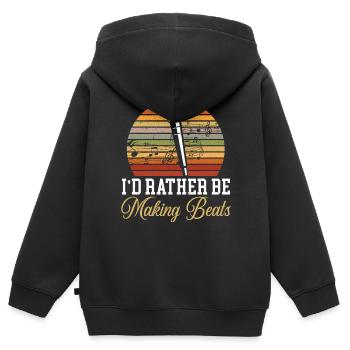 Je préfère faire Beatbox Beatboxing Beatbox - Sweat Premium à capuche zippé enfant bio - noir - Dos - AI Model Kid Male (0cm)