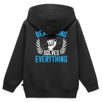 Beatboxing résout tout Beatbox Beatboxer - Sweat Premium à capuche zippé enfant bio - noir - Dos - AI Model Kid Male (0cm)