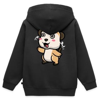 Erdmännchen Tierliebhaber Erdmännchenliebhaber - Kinder Premium Organic Zip Hoodie - Schwarz - Hinten - AI Model Kid Male (0cm)