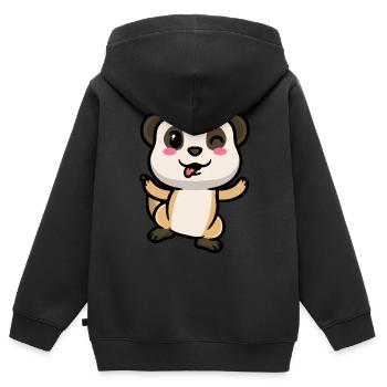 Erdmännchen Tierliebhaber Erdmännchenliebhaber - Kinder Premium Organic Zip Hoodie - Schwarz - Hinten - AI Model Kid Male (0cm)