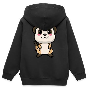 Erdmännchen Tierliebhaber Erdmännchenliebhaber - Kinder Premium Organic Zip Hoodie - Schwarz - Hinten - AI Model Kid Male (0cm)