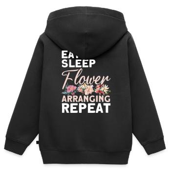Florist Floristik Blumen Blumenladen Florist - Kinder Premium Organic Zip Hoodie - Schwarz - Hinten - AI Model Kid Male (0cm)