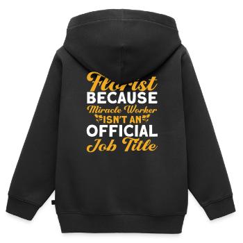 Florist Floristik Blumen Blumenladen Florist - Kinder Premium Organic Zip Hoodie - Schwarz - Hinten - AI Model Kid Male (0cm)