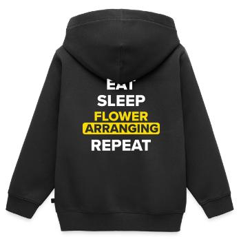 Florist Floristik Blumen Blumenladen Florist - Kinder Premium Organic Zip Hoodie - Schwarz - Hinten - AI Model Kid Male (0cm)