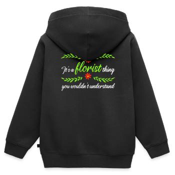 Florist Floristik Blumen Blumenladen Florist - Kinder Premium Organic Zip Hoodie - Schwarz - Hinten - AI Model Kid Male (0cm)