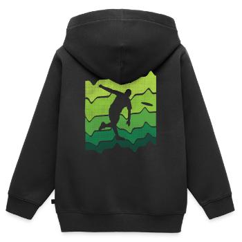Disc Golf Spieler Frisbee Sport Discgolf - Kinder Premium Organic Zip Hoodie - Schwarz - Hinten - AI Model Kid Male (0cm)
