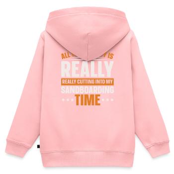 Sandboard Love Boardsport Sand Dune Sandboarding - Kids Premium Organic Zip-up Hoodie - rose - Back - AI Model Kid Female (0cm)