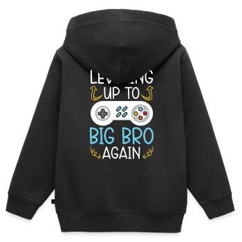 Aufstieg zu Big Bro Again Best Bro Ever - Kinder Premium Organic Zip Hoodie - Schwarz - Hinten - AI Model Kid Male (0cm)