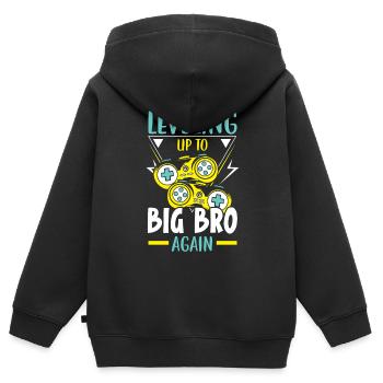 Aufstieg zu Big Bro Again Best Bro Ever - Kinder Premium Organic Zip Hoodie - Schwarz - Hinten - AI Model Kid Male (0cm)