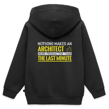 Architecte Cadeau Profession Architecture Emploi Architecte - Sweat Premium à capuche zippé enfant bio - noir - Dos - AI Model Kid Male (0cm)