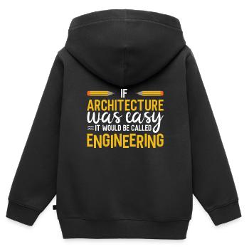 Architecte Cadeau Profession Architecture Emploi Architecte - Sweat Premium à capuche zippé enfant bio - noir - Dos - AI Model Kid Male (0cm)