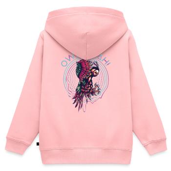 Eule ja Eulenliebhaber Nachtaktiver Vogel Eulenflüsterer - Kinder Premium Organic Zip Hoodie - Rosa - Hinten - AI Model Kid Female (0cm)