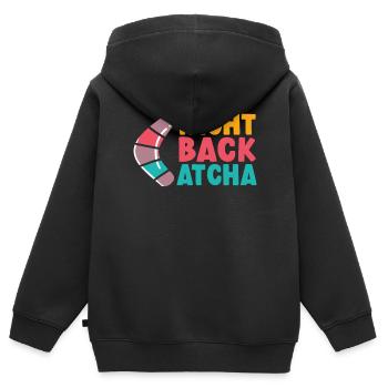 Arrière droit Atcha Boomerang Throw Sport Australien - Sweat Premium à capuche zippé enfant bio - noir - Dos - AI Model Kid Male (0cm)