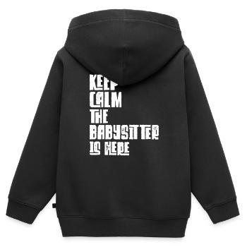 Babysitter Gift Babysitting Best Babysitter - Kids Premium Organic Zip-up Hoodie - black - Back - AI Model Kid Male (0cm)