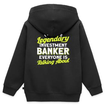 Banquier Banque Argent Banquier - Sweat Premium à capuche zippé enfant bio - noir - Dos - AI Model Kid Male (0cm)