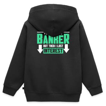 Bänker Bank Geld Banker - Kinder Premium Organic Zip Hoodie - Schwarz - Hinten - AI Model Kid Male (0cm)