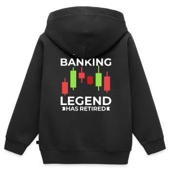 Banquier Banque Argent Banquier - Sweat Premium à capuche zippé enfant bio - noir - Dos - AI Model Kid Male (0cm)