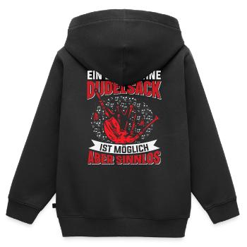 Dudelsack-Musiker Dudelsack Schottisch - Kinder Premium Organic Zip Hoodie - Schwarz - Hinten - AI Model Kid Male (0cm)