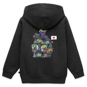 Lustige Hexen Gespenstisch Halloween - Kinder Premium Organic Zip Hoodie - Schwarz - Hinten - AI Model Kid Male (0cm)