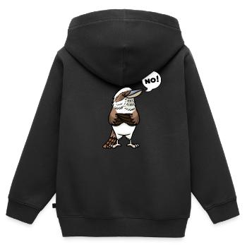 Rire Hans Vogel Jägerliest Têtu Non - Sweat Premium à capuche zippé enfant bio - noir - Dos - AI Model Kid Male (0cm)