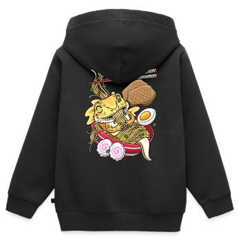 Kawaii Bärtiger Drache Ramen-nudeln Japanisches - Kinder Premium Organic Zip Hoodie - Schwarz - Hinten - AI Model Kid Male (0cm)