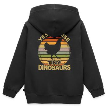 Hühner Hahn Huhn Bauer Henne Geflügel Hahn - Kinder Premium Organic Zip Hoodie - Schwarz - Hinten - AI Model Kid Male (0cm)