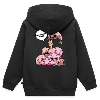 Funny Blobfish Mir Geht's Gut Fisch - Kids Premium Organic Zip-up Hoodie - black - Back - AI Model Kid Male (0cm)