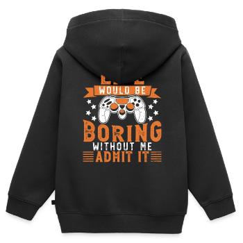 Gamer Gamer Gaming Console Video Games - Kids Premium Organic Zip-up Hoodie - black - Back - AI Model Kid Male (0cm)