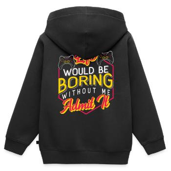 Gamer Gamer Gaming Console Video Games - Kids Premium Organic Zip-up Hoodie - black - Back - AI Model Kid Male (0cm)