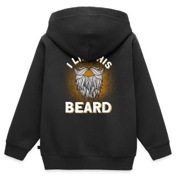 Barbes Dire Barbe Drôle Barbe Cadeau Barbe - Sweat Premium à capuche zippé enfant bio - noir - Dos - AI Model Kid Male (0cm)